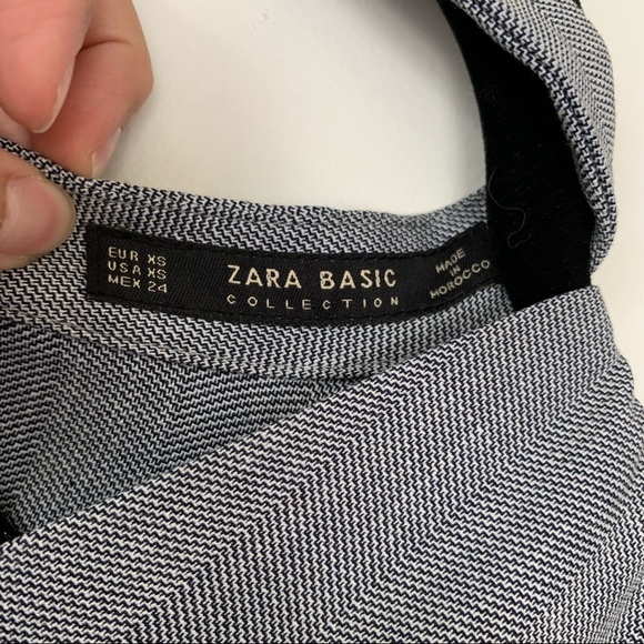 ZARA Gray V Neck Choker A-Line Shift Mini Dress - Picture 7 of 12